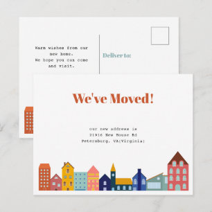 Wijk Blok Buren We Zijn Verhuisd Nieuw Thuis Briefkaart