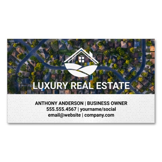 Wijk | Vogelperspectief Magnetisch Visitekaartje (Voorkant)