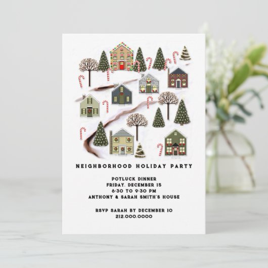 Wijkvakantie feest kaart (Staand voorkant)