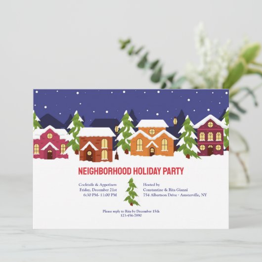 Wijkvakantie feest kaart (Staand voorkant)