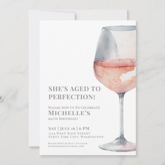 Wijn 60ste verjaardag kaart (Voorkant)