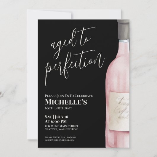 Wijn 60ste verjaardag kaart (Voorkant)