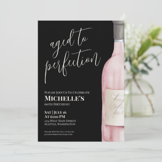 Wijn 60ste verjaardag kaart (Staand voorkant)