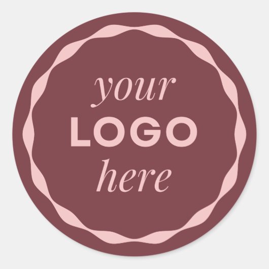 Wijn Aangepast Minimalistisch Logo Cirkel Sticker (Voorkant)