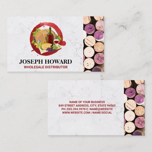 Wijn Accessoires | Visitekaartje van Corks (Voorkant / Achterkant)