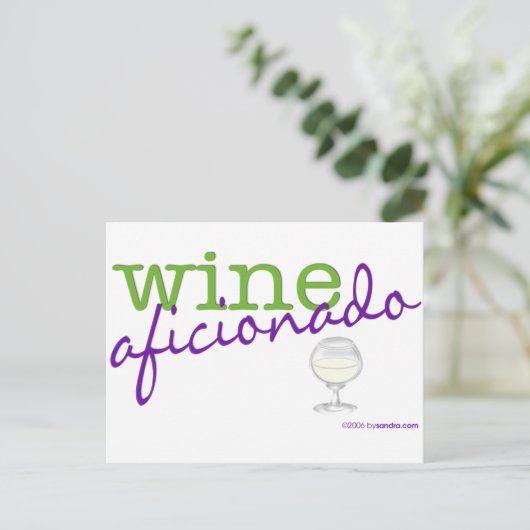Wijn Aficionado Briefkaart (Staand voorkant)