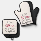 Wijn alles wat ik wil ovenwant & pannenlap set (Voorkant / Achterkant)