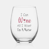 Wijn alles wat ik wil verpleegster wijnglas zonder voet (Voorkant)