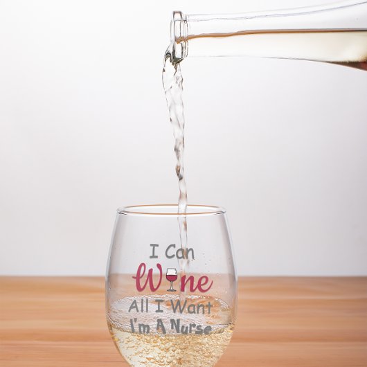 Wijn alles wat ik wil verpleegster wijnglas zonder voet