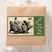 Wijn Antiek Fun Lady & Varkensetiketten Personalis Etiket (Insitu)