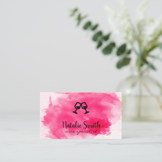 Wijn | Aquarel | Proost Visitekaartje (Staand voorkant)