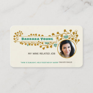 Wijn Art nouveau Mucha grapevine ornament CC1022 Visitekaartje