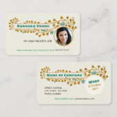 Wijn Art nouveau Mucha grapevine ornament CC1022 Visitekaartje (Voorkant / Achterkant)