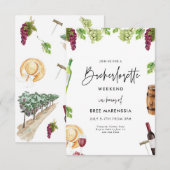 Wijn Bachelorette Uitnodiging (Voorkant / Achterkant)