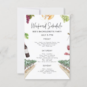 Wijn Bachelorette Weekend Invitation Kaart