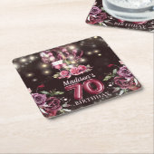 Wijn & Ballonnen 70e verjaardag gepersonaliseerd Kartonnen Onderzetters (Schuin)