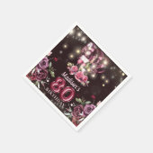 Wijn & Ballonnen 80e verjaardag gepersonaliseerd Servet (Hoek)