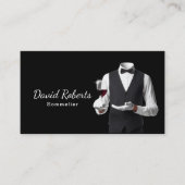 Wijn Bartender Professional Sommelier Classy Zwart Visitekaartje (Voorkant)