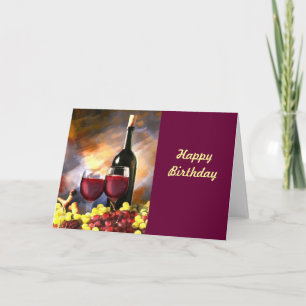 Wijn Before and After Verjaardag Kaart