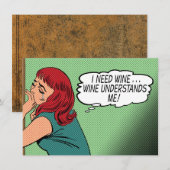 "Wijn begrijpt me!" Opmerkingskaart Notitiekaartje (Voorkant / Achterkant)