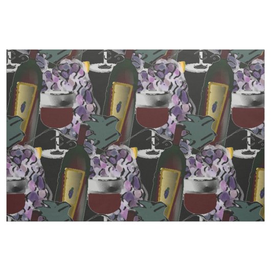 Wijn Beverage en druiven Stof (Fat Quarter)