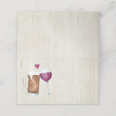 Wijn & Bier Toast Gevouwen Tent Stijl Plaats Kaart Plaatskaartje (Buitenkant ongevouwen)