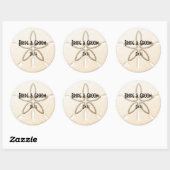 Wijn Bierfles Strand Zand Dollar Bruiloft Labels (Vel)