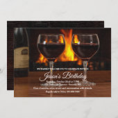 Wijn bij de haard uitnodiging (Voorkant / Achterkant)