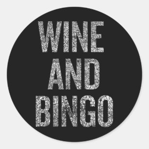 Wijn Bingo Grappige Quote Sarcastische Humor Ronde Sticker
