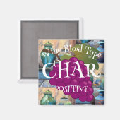 Wijn Bloedgroep Chardonnay Positief o ab b  Magneet (Voorkant / Achterkant)