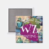 Wijn Bloedgroep Witte Zinfandel Positief o ab b  Magneet (Voorkant / Achterkant)