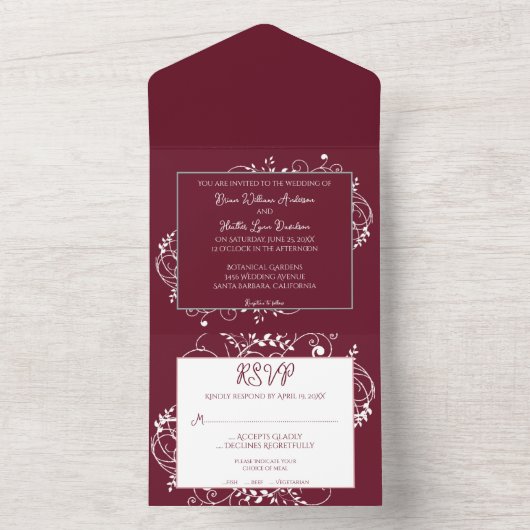 Wijn bloedig in één uitnodiging (Binnen)