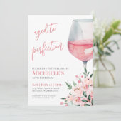 Wijn Bloemen 50ste Verjaardagsfeest Kaart (Staand voorkant)