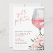 Wijn Bloemen 60ste Verjaardagsfeest Kaart (Voorkant)