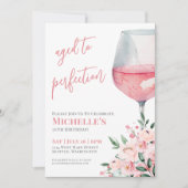 Wijn Bloemen 70ste Verjaardag Party Kaart (Voorkant)