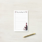 Wijn & Bloemenlijst Lijst van dingen om te doen Post-it® Notes (Op bureau)