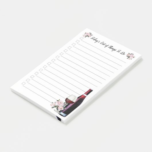 Wijn & Bloemenlijst Lijst van dingen om te doen Post-it® Notes (Schuin)