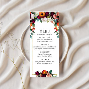 wijn, Blush en verbrand Oranje menu