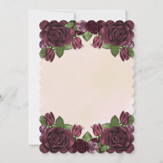 Wijn | Blush | Mauve Painterly Floral Baptisme Kaart (Achterkant)
