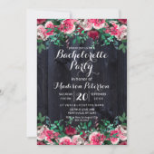 Wijn Blush & Navy Bachelorette Party Uitnodiging (Voorkant)