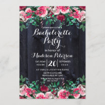 Wijn Blush & Navy Bachelorette Party Uitnodiging