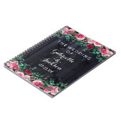 Wijn Blush & Navy Wood Bourgogne Bruiloft Planner Notitieboek (Linkerzijde)