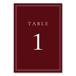 Wijn Bordeaux Classic minimalistisch tabelnummer Kaart