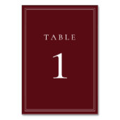 Wijn Bordeaux Classic minimalistisch tabelnummer Kaart (Achterkant)