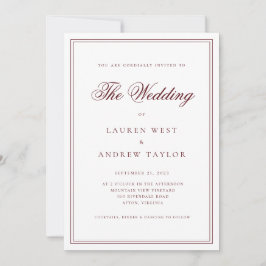 Wijn Bordeaux Modern Minimalist De bruiloft van Kaart