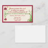 Wijn Bordered Wedding Receptie Kaarten (Voorkant / Achterkant)