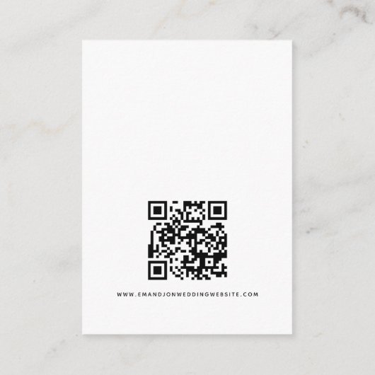 Wijn Bottle Glass Script QR Code Weddenschap RSVP Informatiekaartje (Achterkant)