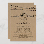 Wijn & Brews en ik heb een huwelijksuitnodiging Kaart (Voorkant / Achterkant)