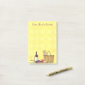 Wijn, brood & olie gepersonaliseerd post-it® notes (Op bureau)