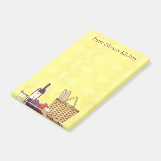 Wijn, brood & olie gepersonaliseerd post-it® notes (Schuin)
